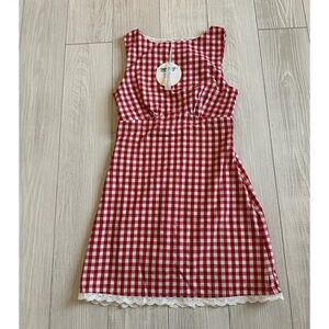 Red and White Checkered Gingham Dress
